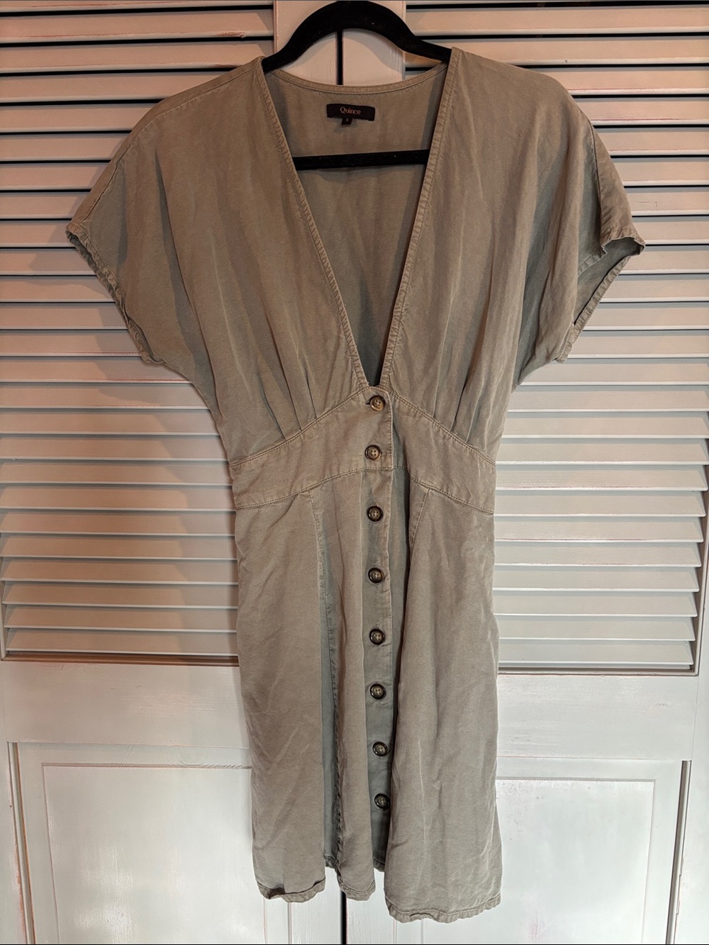 Quince vintage tencel button front dress